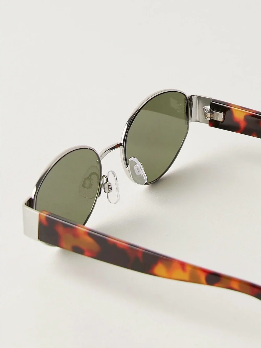 Free People Tortoiseshell Arms Sunglasses with Green Lenses